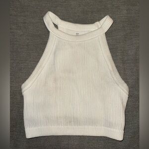 Aerie White Ribbed Crop Top
